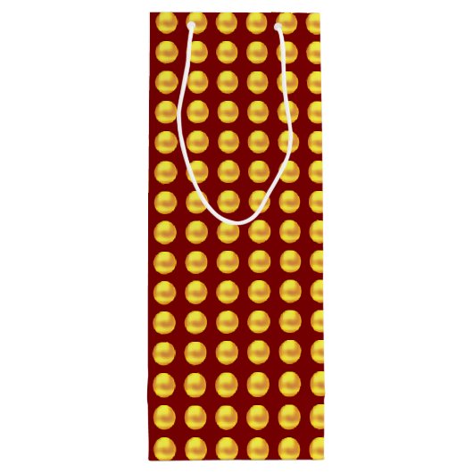 Moderne elegante Goldpunkte auf Rot Geschenktüte Für Weinflaschen (Rückseite)