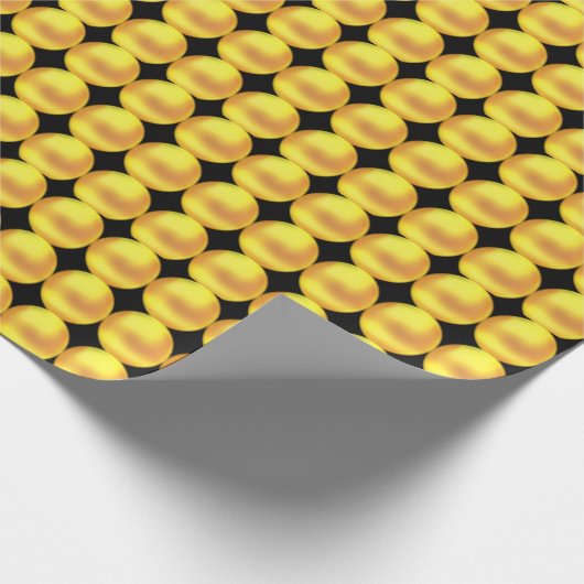 Moderne elegante Goldpunkte auf schwarz Geschenkpapier (Ecke)