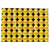 Moderne elegante Goldpunkte auf schwarz Große Geschenktüte (Rückseite)