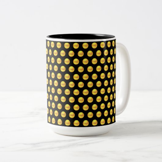 Moderne elegante Goldpunkte auf schwarz Zweifarbige Tasse (VorderseiteRechts)