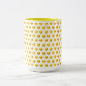 Moderne elegante Goldpunkte auf Weiß Zweifarbige Tasse (Mittel)