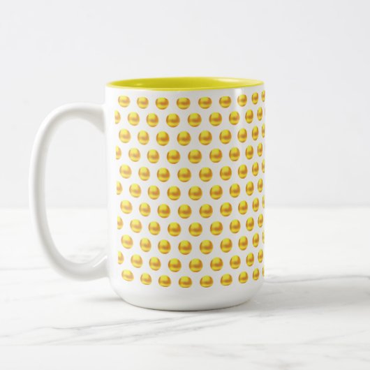 Moderne elegante Goldpunkte auf Weiß Zweifarbige Tasse (Links)