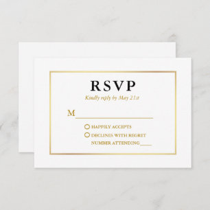Moderne elegante Goldrahmen RSVP Karte