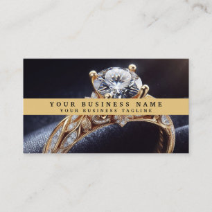 Moderne elegante Goldschmuck-Diamantring Visitenkarte