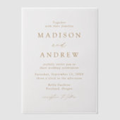 Moderne, elegante GoldskriptWedding Pergament Einladungen (Vorderseite)