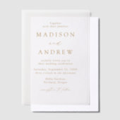 Moderne, elegante GoldskriptWedding Pergament Einladungen (Versetzt)