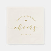 Moderne, elegante GoldskriptWedding Serviette (Vorderseite)