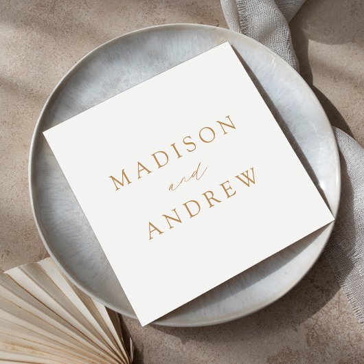 Moderne, elegante GoldskriptWedding Serviette