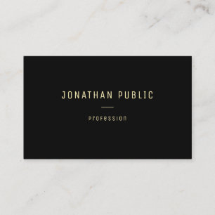Moderne, elegante Goldtextname Schwarze Vorlage Visitenkarte