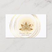 Moderne elegante Goldumlaufbahn Lotus Visitenkarte (Vorderseite)