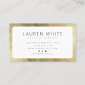 Moderne elegante goldweiß gerundete minimalistisch visitenkarte (Rückseite)