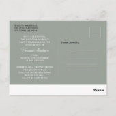 Moderne Elegante Graduate Foto Grüne Ankündigung Postkarte (Rückseite)