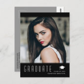 Moderne Elegante Graduate Stilvolle Ankündigung de Postkarte (Vorne/Hinten)