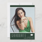 Moderne Elegante Graduate Stilvolles Foto Grün Ankündigung (Vorderseite)