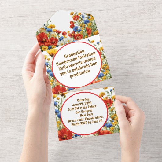 Moderne elegante Graduiertenparty Einladung (Abreißtisch)