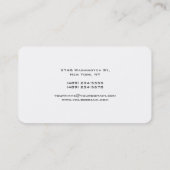 Moderne Elegante Grau Weiß Visitenkarte (Rückseite)