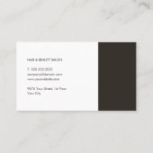 Moderne Elegante Grau Weiße Streifen Haarstylistin Visitenkarte (Rückseite)