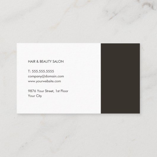 Moderne Elegante Grau Weiße Streifen Haarstylistin Visitenkarte (Rückseite)