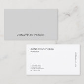 Moderne elegante, grau-weiße, trendige, einfache V Visitenkarte (Vorne/Hinten)