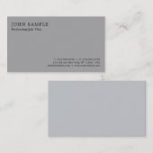 Moderne Elegante Graue Berufliche Minimalistische Visitenkarte (Vorne/Hinten)