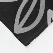 Moderne elegante, graue Blätter Schwarz Fleecedecke (Ecke)