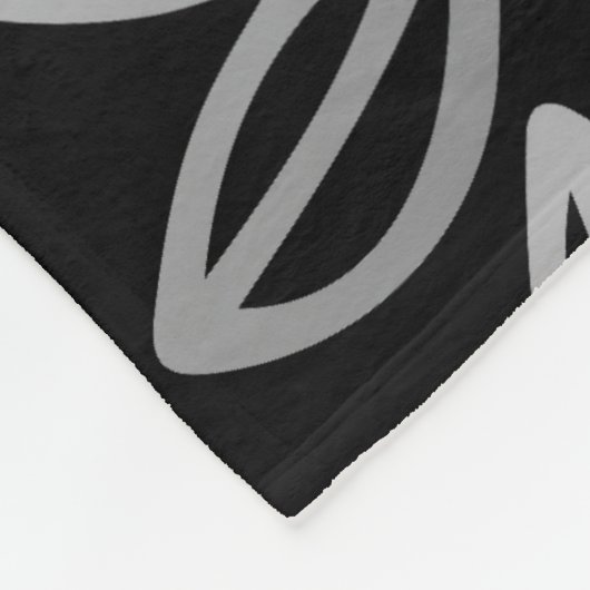 Moderne elegante, graue Blätter Schwarz Fleecedecke (Ecke)