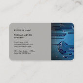 Moderne elegante graue blaue visitenkarte (Vorderseite)