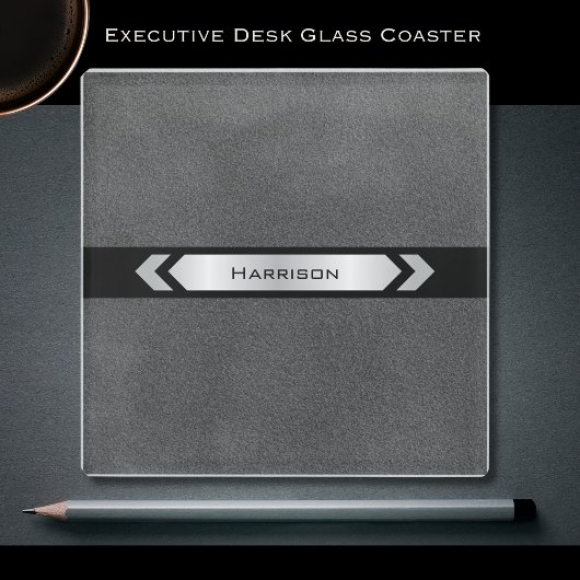 Moderne elegante graue Chefscheibe Glasuntersetzer