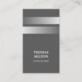 Moderne elegante graue Imitate Silver Stripes Bera Visitenkarte (Vorderseite)