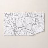 Moderne, elegante graue Skizze 2 Badhandtuch Set (Handtuch)