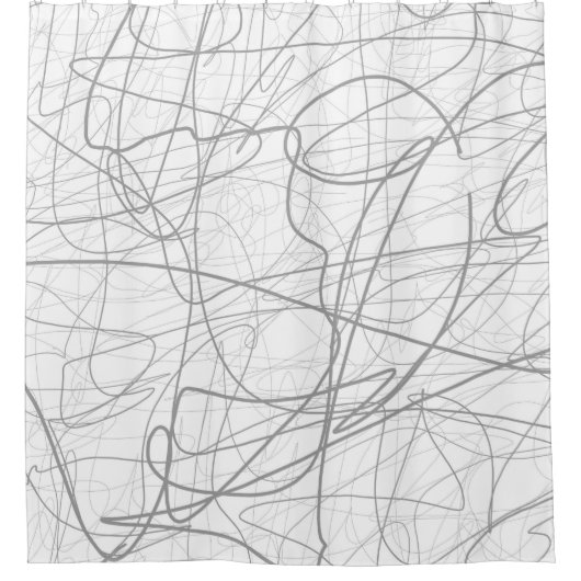 Moderne, elegante graue Skizzen Duschvorhang (Vorderseite)