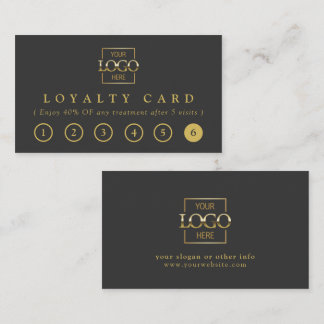 Moderne elegante graue und goldene Geschäftslogo-A Treuekarte