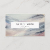 Moderne Elegante Graue Wasserfarben Abstrakte Well Visitenkarte (Vorderseite)