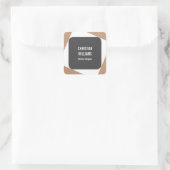 Moderne elegante, graue White Kraft Paper Name Quadratischer Aufkleber (Tasche)