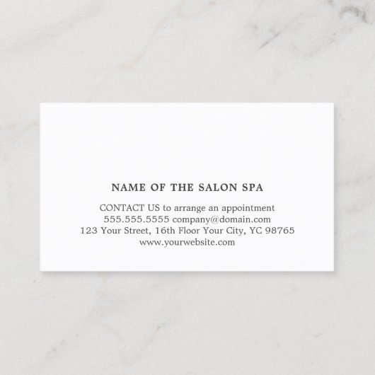 Moderne elegante Graumassage Therapist Treuekarte (Rückseite)