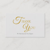 Moderne, elegante Gray and Gold Dankeschön Card Visitenkarte (Vorderseite)