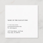 Moderne Elegante Gray Black Hair Stylist Quadratische Visitenkarte (Rückseite)