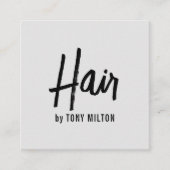 Moderne Elegante Gray Black Hair Stylist Quadratische Visitenkarte (Vorderseite)