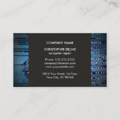 Moderne elegante Gray Blue Circuit Computerreparat Visitenkarte (Vorderseite)