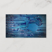Moderne elegante Gray Blue Circuit Computerreparat Visitenkarte (Rückseite)