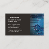 Moderne elegante Gray Blue Circuit Computerreparat Visitenkarte (Vorderseite)