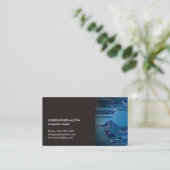 Moderne elegante Gray Blue Circuit Computerreparat Visitenkarte (Stehend Vorderseite)