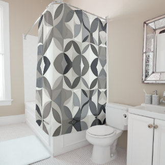 Moderne Elegante Gray Floral Duschvorhang