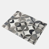 Moderne Elegante Gray Floral Fußmatte (Schrägansicht)