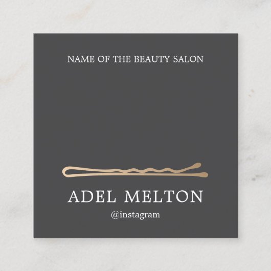 Moderne Elegante Gray Imitats Gold Hair Button Sal Treuekarte (Vorderseite)