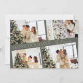 Moderne elegante Green Collage Weihnachtskarte Dankeskarte (Vorderseite)