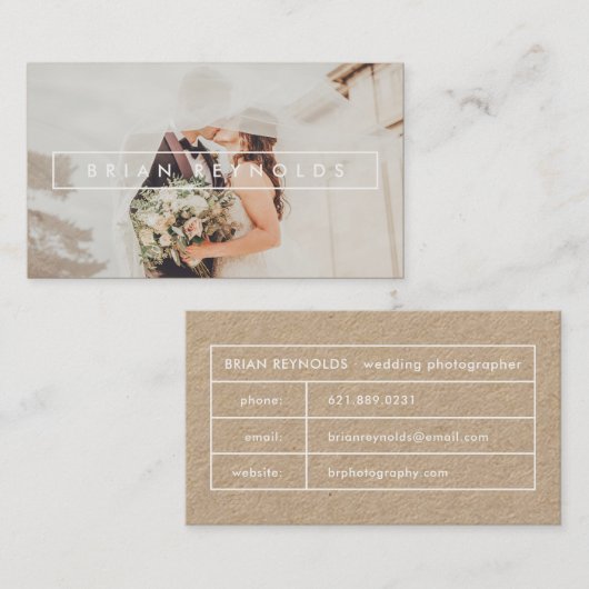 Moderne, elegante Grenzfotografin Visitenkarte (Vorne/Hinten)