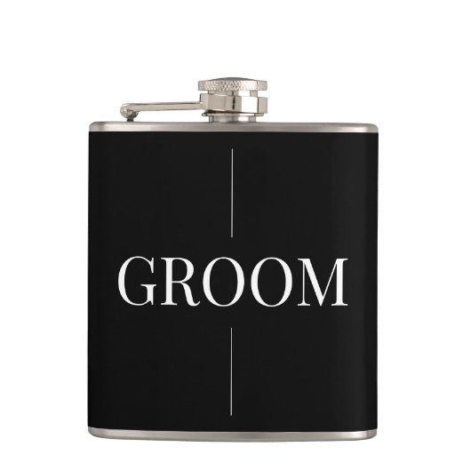 Moderne Elegante Groom Flask Flachmann (Vorderseite)
