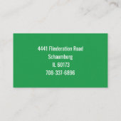 Moderne elegante grüne Beige Beraterabdeckung letz Visitenkarte (Rückseite)