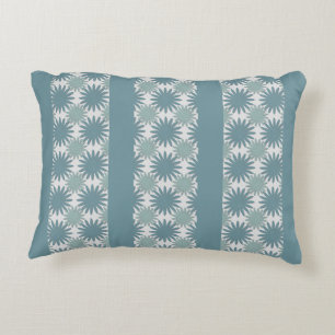 Moderne elegante grüne blaue graue florale Streife Dekokissen